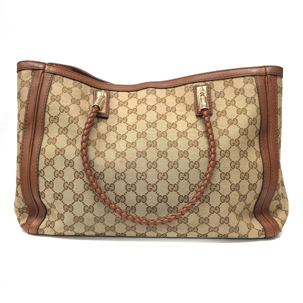 Gucci GG Bella brown Tote canvas leather Bag